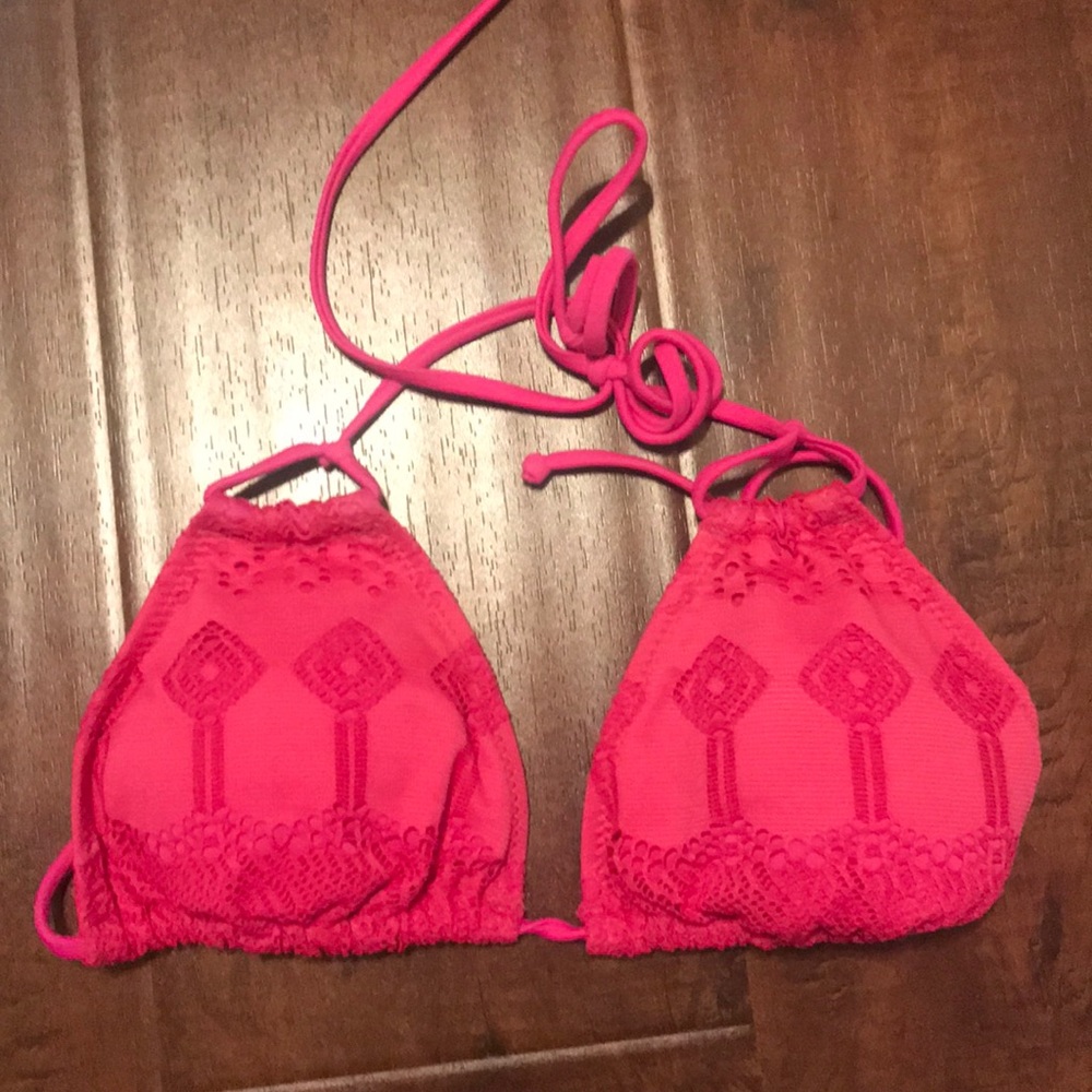 Pink mesh bikini top